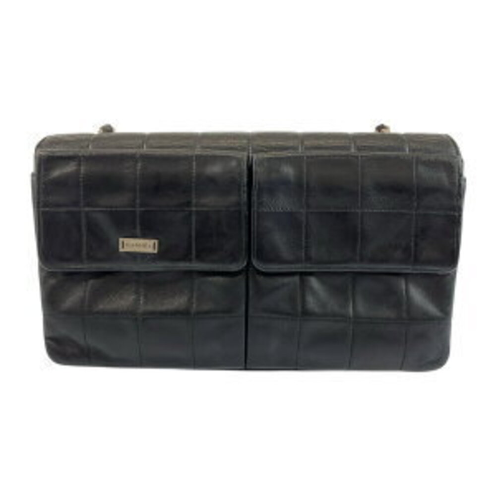 Chanel Shoulder Bag Chain Chocobar Black Lambskin
